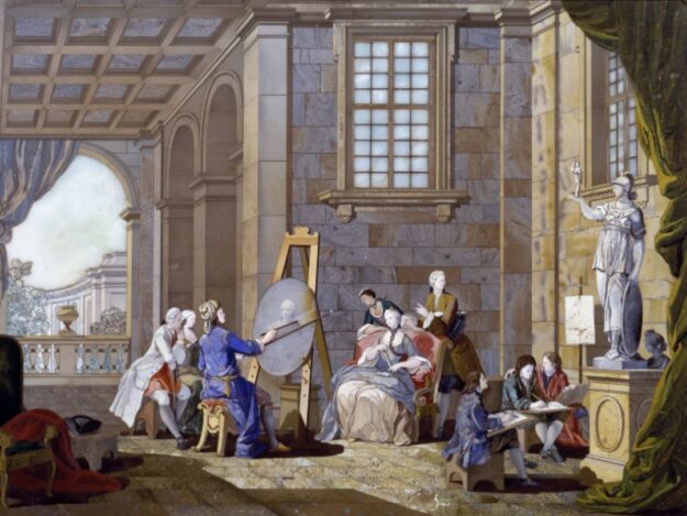 L’Arte della Scultura, opera su disegno di Giuseppe Zocchi realizzata dall’Opificio delle Pietre Dure